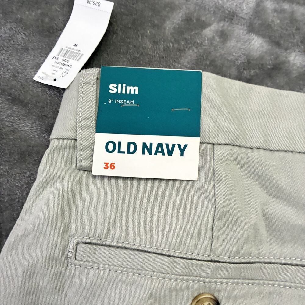 Old Navy Chino Shorts Mens‎ Sz.36 Gray Slim Fit Golf Preppy Outdoor NWTs - Picture 5 of 9